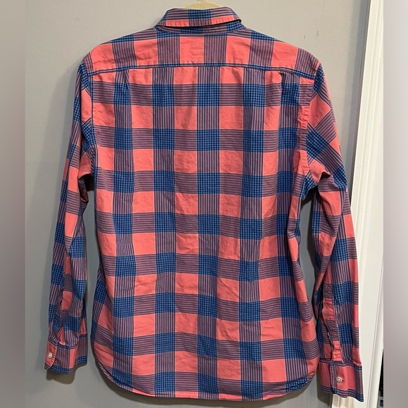 Bonobos Mens Casual Slim Fit Button Down Size Medium 100% Cotton Salmon & Navy - Picture 6 of 6